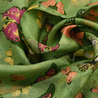 Bedruckter 100% Satin-Seidenschal, 48x160cm, Schmetterlinge grün image number 5
