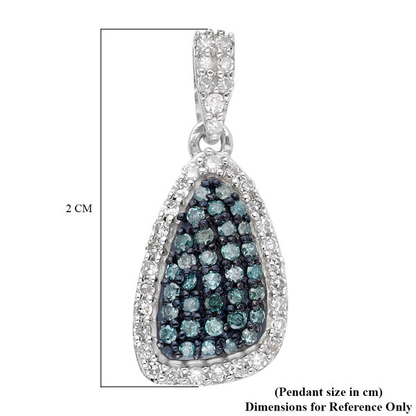 Blauer Diamant Anh&auml;nger 925 Silber platiniert ca. 0,33 ct image number 6