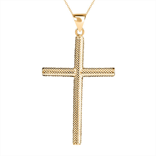 Kreuz-Anhänger mit Kette, 925 Silber vergoldet ca. 2,90g image number 0