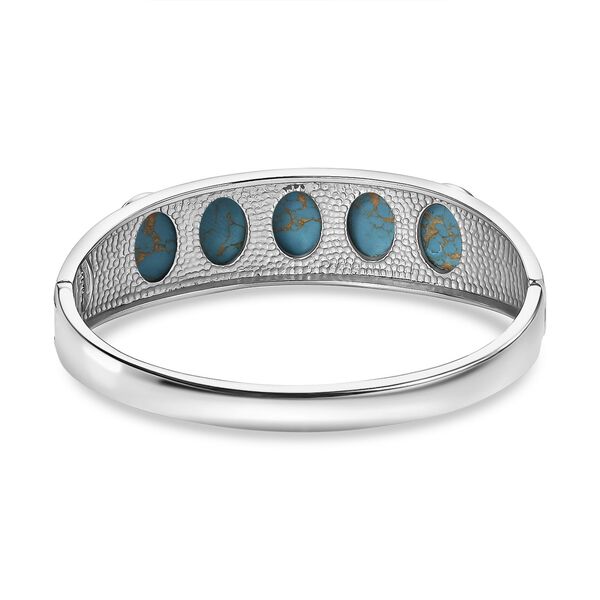 Blaues Türkis Armreif ca. 19 cm Edelstahl ca. 24.78 ct image number 5