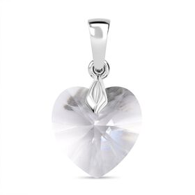 J Francis gefertigt mit SWAROVSKI- Weißer Swarovski Kristall Herz Anhänger