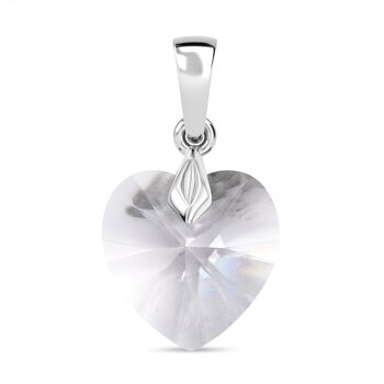 J Francis gefertigt mit SWAROVSKI- Wei&szlig;er Swarovski Kristall Herz Anh&auml;nger