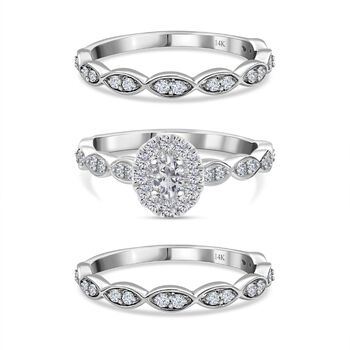 New York Kollektion - 3er-Set  I1 GH Diamant Ring in 585 Wei&szlig;gold- 1 ct.