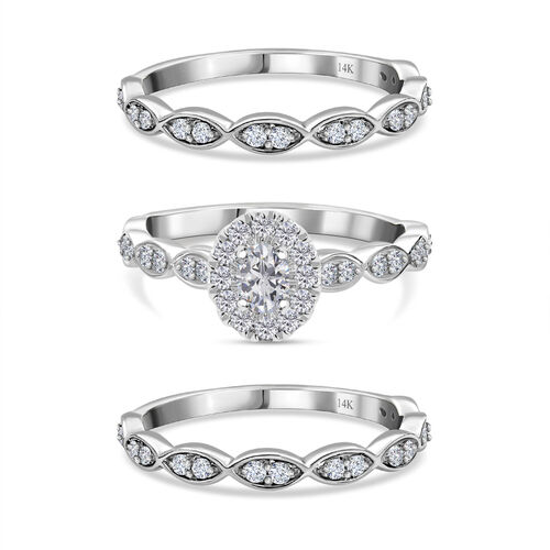 New York Kollektion - 3er-Set  I1 GH Diamant Ring in 585 Weißgold- 1 ct. image number 0