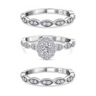 New York Kollektion - 3er Set Weißer Diamant I1 GH Ring 585 Weißgold Größe 17.00) ca. 1.00 ct (Größe 17.00)