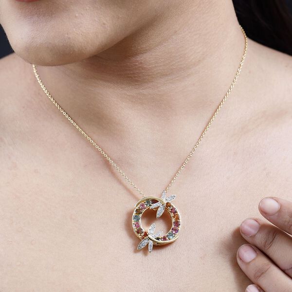 GP Italian Garden Kollektion - AA Mehrfarbiger-Turmalin und Citrin Anhänger mit Kette, ca. 4,15 ct. image number 2