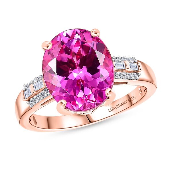 LUXURIANT AAA Labor Rosa Saphir und Moissanit Ring - 6,51 ct. image number 4