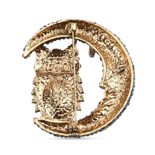 Mehrfarbiger Kristall Brosche Antikes Gold image number 4