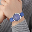 Strada - Schlichte Uhr mit Sternenstaub Effekt, Modernes PU-Leder Armband, wasserdicht, japanisches Uhrwerk, Blau image number 2