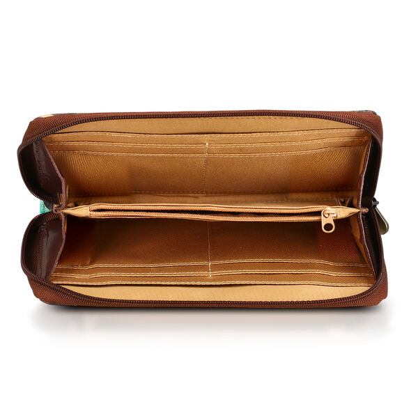 Handbemalte Leder Geldb&ouml;rse RFID, Tan, 22.8 x 2.5 x 12.7 cm image number 8