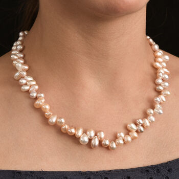 AAA mehrfarbige S&uuml;&szlig;wasser Perle Halskette, 45+5 cm