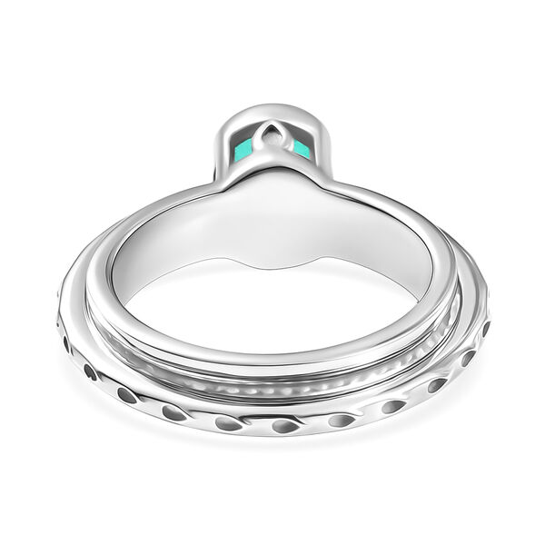 D'Joy Pfau Quarz Triplette Ring 925 Silber Platiniert (Gr&ouml;&szlig;e 17.00) ca. 0,95 ct image number 5