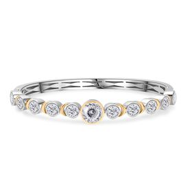 Zweifarbiges Moissanit Armreif, 19 cm - 6,78 ct.