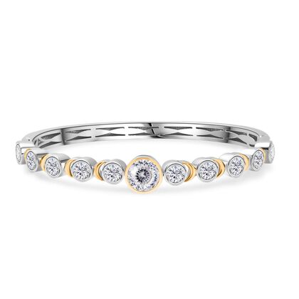 GP Celestial Kollektion - Moissanit Armreif ca. 19 cm 925 Silber Rhodiniert und 750 Gelbgold Vermeil ca. 6.83 ct