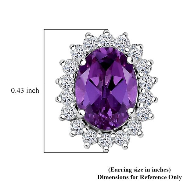 LUXURIANT AAA Labor lila Saphir und SI-GH Labor Diamant Ohrringe in 417 Wei&szlig;gold - 2,30 ct. image number 5