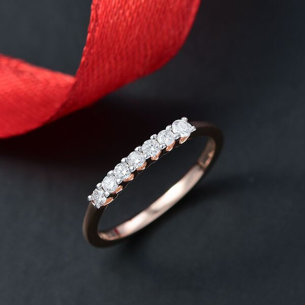 LUXURIANT SI-GH Labor Diamant Ring, 925 Silber 750 ros&eacute;vergoldet - 0,25 ct. image number 1
