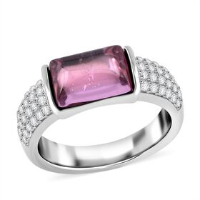 Lustro Stella Rosa Zirkonia, Weißer Zirkonia Ring 925 Silber rhodiniert (Größe 21.00)