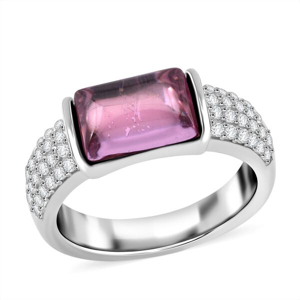 LUSTRO STELLA - Rosa Zirkonia, Wei&szlig;er Zirkonia Ring 925 Silber rhodiniert (Gr&ouml;&szlig;e 21.00) 6.87 ct image number 3
