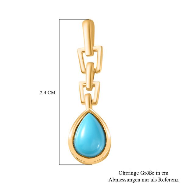 AA Amerikanische Nat&uuml;rliche Sleeping Beauty T&uuml;rkis Ohrringe 925 Silber 750 Gelbgold Vermeil ca. 1.44 ct image number 7
