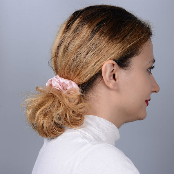 4er- Set, 100% Maulbeerseiden Haargummis: Schwarz, Rosa, Dunkelblau und Champagner image number 2