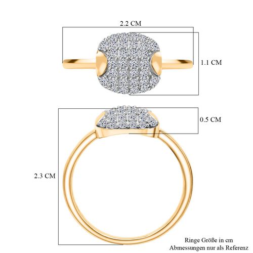 Lab Grown Diamant SI Ring 925 Silber 750 Gelbgold Vermeil (Größe 18.00) ca. 0,51 ct image number 5