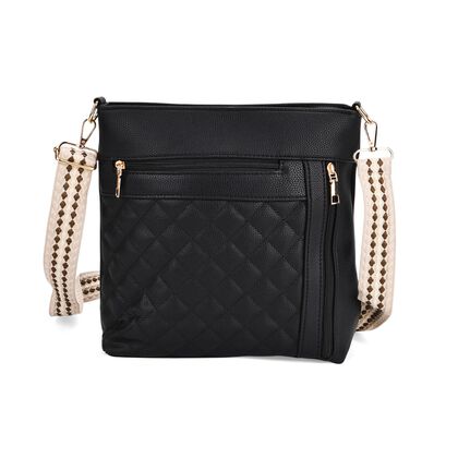 Crossbody-Tasche mit Steppmuster, Kunstleder, 21 x 13 x 7,5 cm, Schwarz