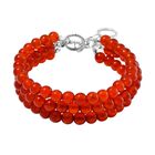 Roter Achat Armband ca. 18 cm Reiner Edelstahl ca. 30.00 ct