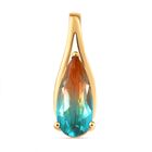 Aqua Terra Costa Quarz Triplett-Anhänger, 925 Silber vergoldet ca. 3,55 ct
