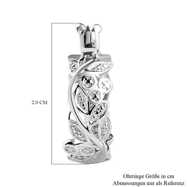 ALLORO platinierte Silber-Creolen mit Diamantakzenten image number 5