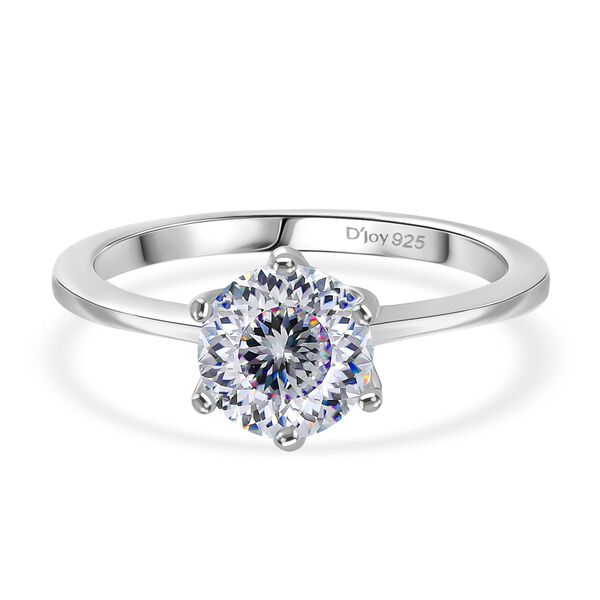 D'Joy Moissanit Ring, 925 Silber rhodiniert - 1,38 ct.