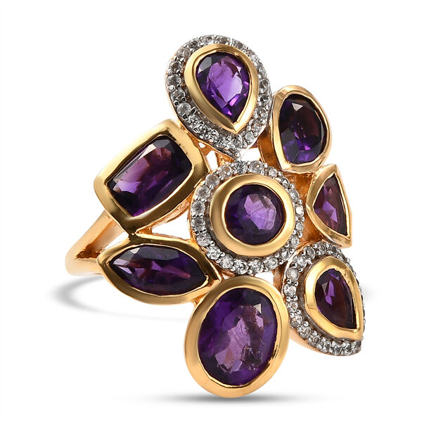 Lusaka Amethyst und Zirkon-Ring - 5,46 ct.