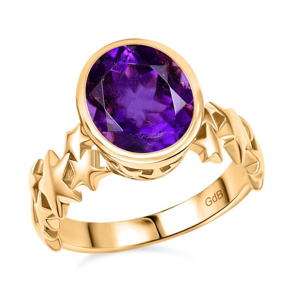 Afrikanischer Amethyst Ring Messing (Größe 18.00) ca. 3,24 ct image number 3