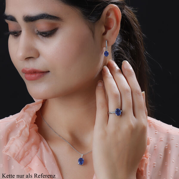 3er-Set Ceylonfarbener Quarz und Zirkon-Ring, Creolen und Anh&auml;nger, 925 Silber platiniert - 9,06 ct.&nbsp; image number 3