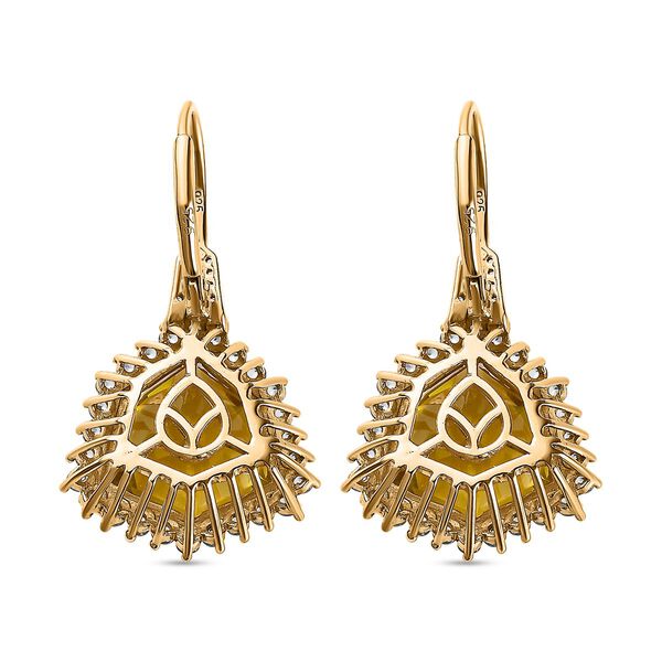 AA Ouro Verde Quarz und Zirkon Ohrringe - 17,57 ct. image number 5