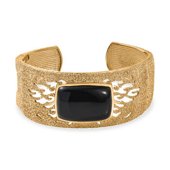 EverTrue AA schwarzer Glasachat 19cm Armreif - 32,68 ct.