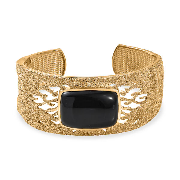 EverTrue AA schwarzer Glasachat 19cm Armreif - 32,68 ct.