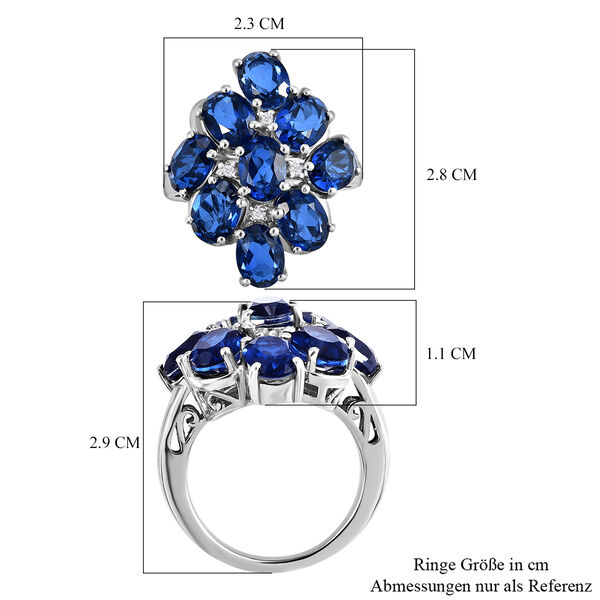 Ceylonfarbener Quarz und Zirkon-Ring, 925 Silber platiniert - 8,14 ct.  image number 7