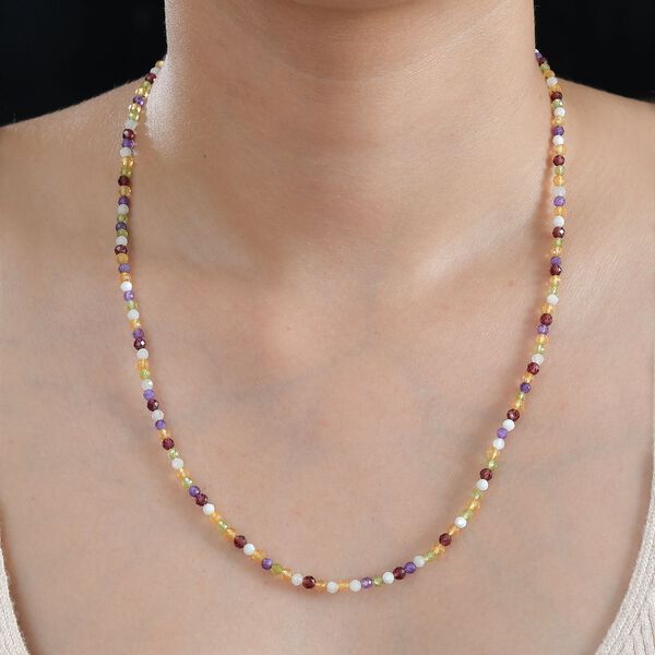 Mehrfarbige Edelstein-Halskette,  50 cm - 33,50 ct. image number 3