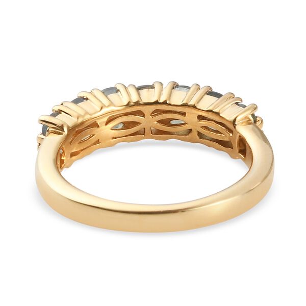 Alexandrit und Zirkon Half Band Ring 925 Silber Gelbgold Vermeil image number 6