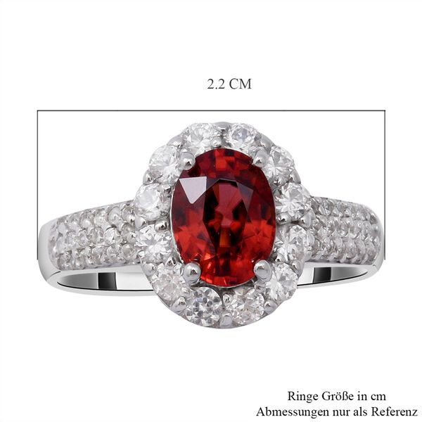 Rosa und weißer Zirkon-Ring, 925 Silber platiniert  ca. 2,96 ct image number 6