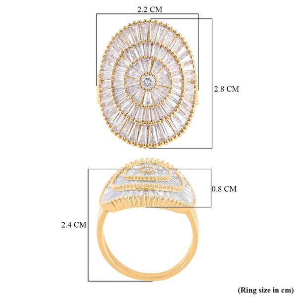 Wei&szlig;er Zirkonia Ring, (Gr&ouml;&szlig;e 16.00), goldfarben, ca. 4.00 ct image number 6