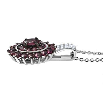 D'Joy AA Rubellit Schmuckset ca. 50 cm 925 Silber rhodiniert ca. 1.59 ct