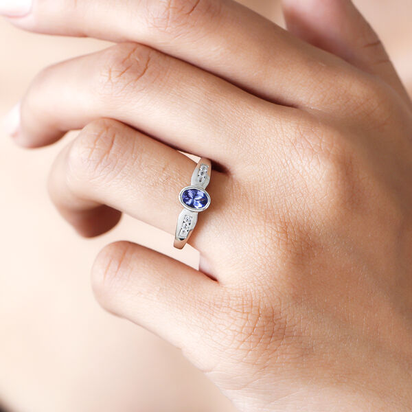 Tansanit und Zirkon Ring - 0,63 ct. image number 3