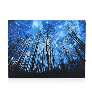 LIVMORE Wald Motiv LED Wandbild mit Glasfaser Lichteffekt 30 x 40 cm