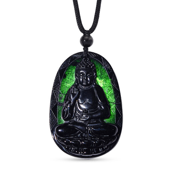 Flexible schwarze Jade 70cm Halskette - 79 ct.