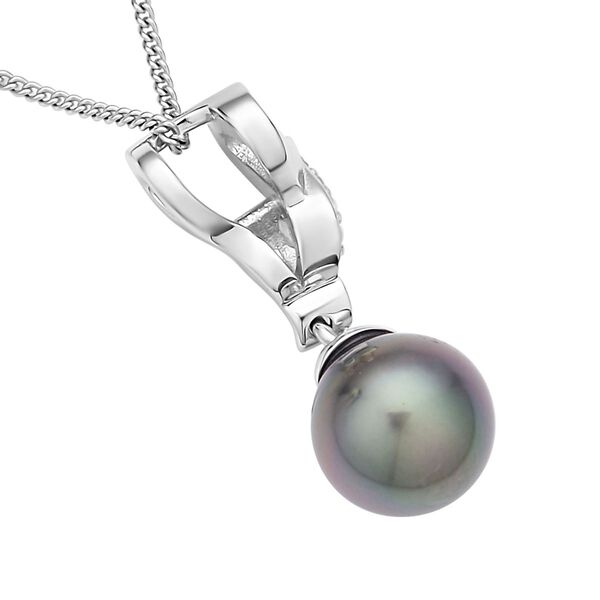 Tahiti Perle und Zirkon-Anhänger mit Kette, 45 cm image number 5