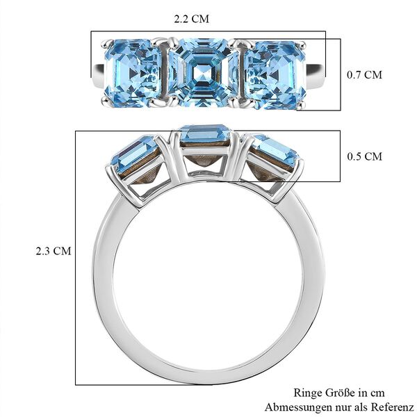 J Francis gefertigt mit SWAROVSKI- Aquamarin Swarovski Kristall Ring image number 7