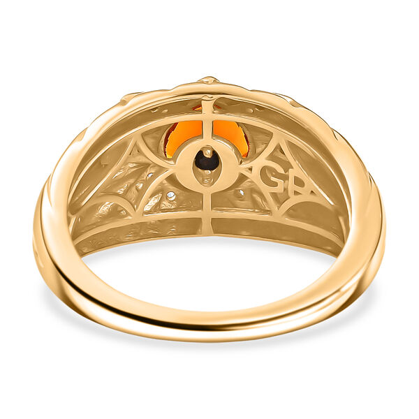 GP Celestial Kollektion- AAA Blaze Feueropal, Zirkon und Kanchanaburi blauer Saphir zweifarbiger Ring - 0,70 ct. image number 7