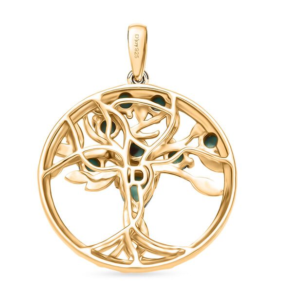 D'Joy AA Sleeping Beauty Türkis Anhänger 925 Silber 750 Gelb Vergoldet ca. 1.00 ct image number 5