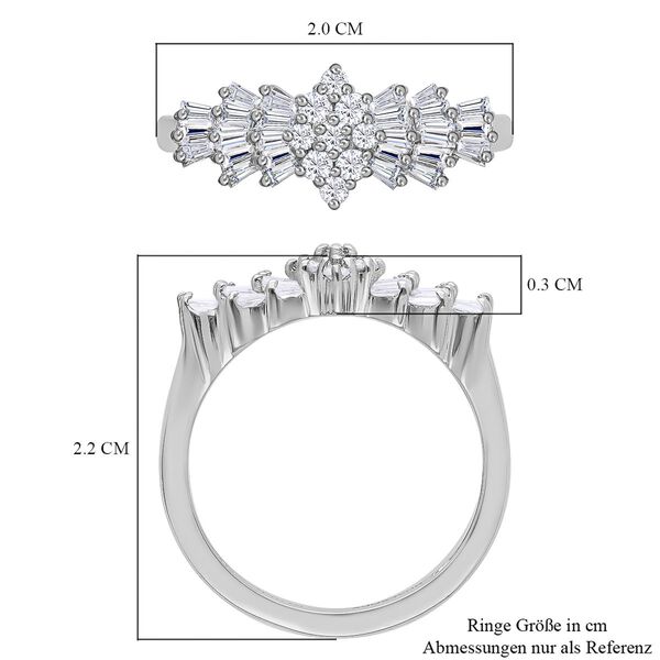 Moissanit Ballerina Ring, 925 Silber rhodiniert - 1,11 ct. image number 7